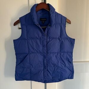 Lands' End Women's Size Small Nylon Blue Puffer Performance Vest Casual Wear EUC